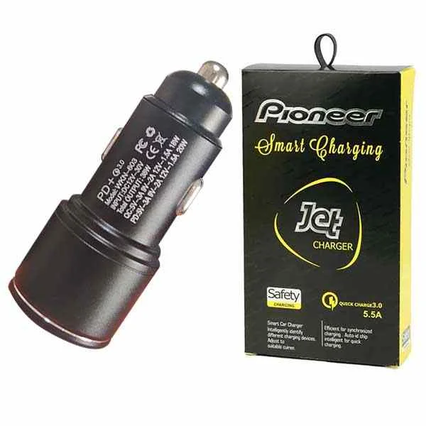 شارژر فندكي 2پورت فلزي Pioneer