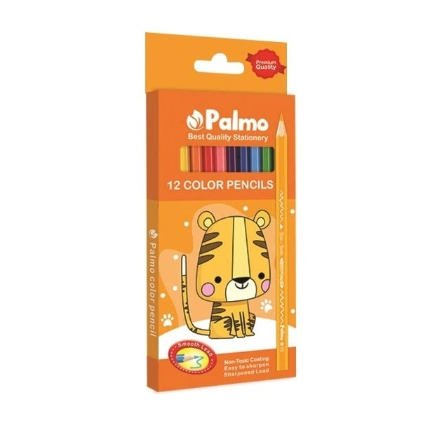 مداد رنگي 12 رنگ مقواي palmo
